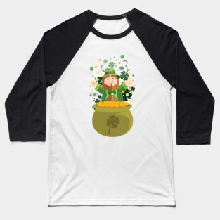 Saint Patrick's Leprechaun Gold Baseball T-Shirt